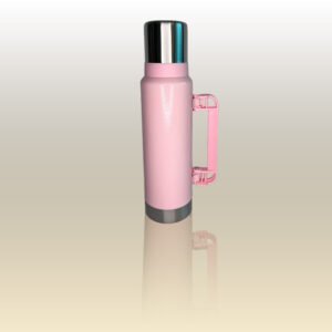 Termo de acero bicapa con capacidad para 1.2 litros. Modelo simil standley. Color rosa