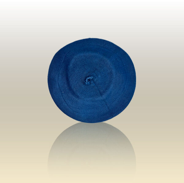 Boina Vasca de hilo con forro, sin tafilete y  vuelo de 32cm. Color azul francia